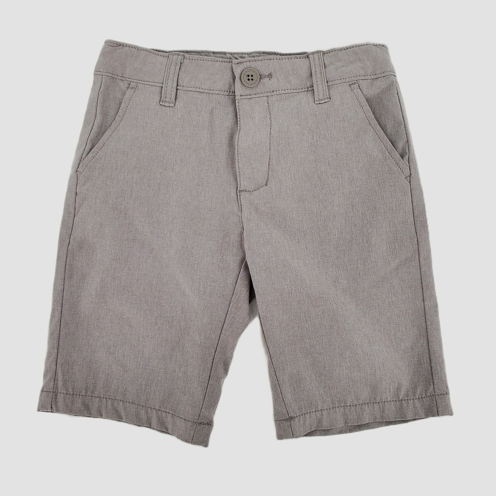 Nautica Kids Gray Stretch Flat Front Shorts Size 6 Adjustable Waist Performance